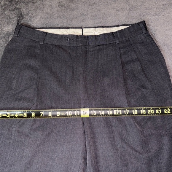 Nordstrom Size 36R/33L Grey 100% Wool Made in USA Business Wedding Dress Pants - Picture 5 of 12